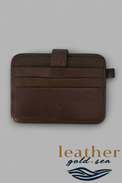 Custom Card Wallet – Dark Brown Leather Handmade