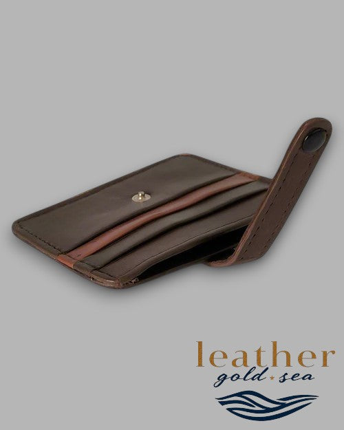 Custom Card Wallet – Dark Brown Leather Handmade