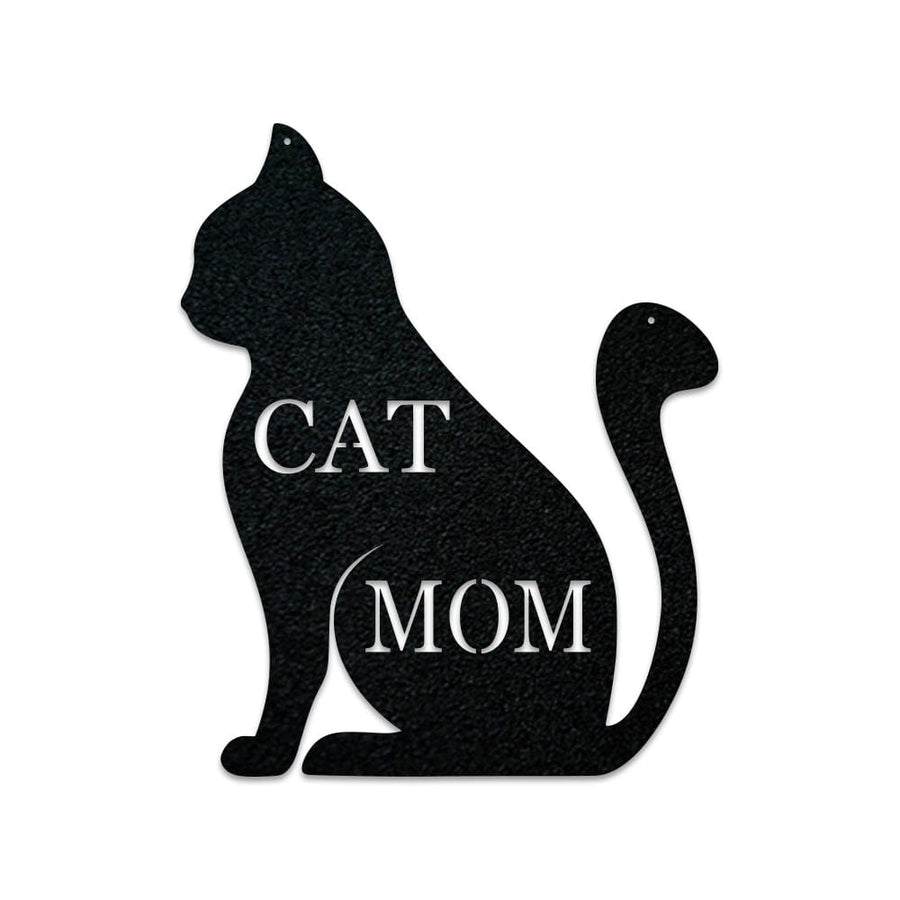 Metal Cat Decor - Cat Mom Sign | Feline Home Decor & Cat Wall Art Gift