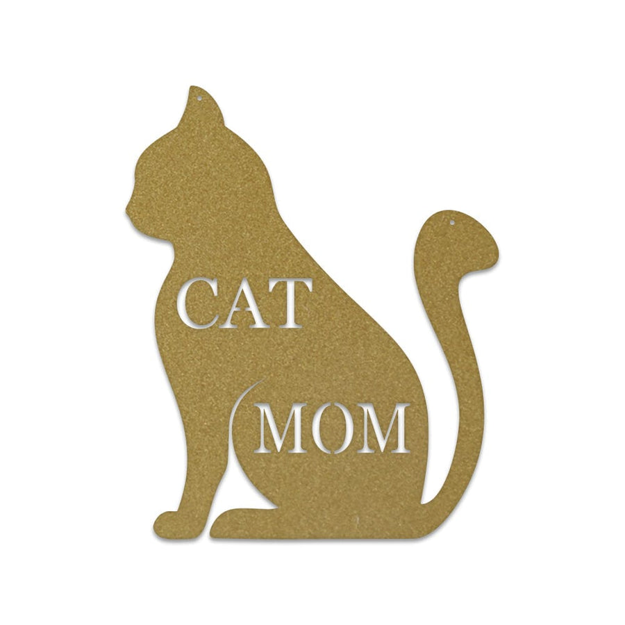 Metal Cat Decor - Cat Mom Sign | Feline Home Decor & Cat Wall Art Gift