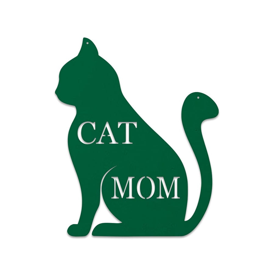 Metal Cat Decor - Cat Mom Sign | Feline Home Decor & Cat Wall Art Gift