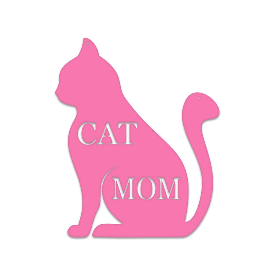 Metal Cat Decor - Cat Mom Sign | Feline Home Decor & Cat Wall Art Gift