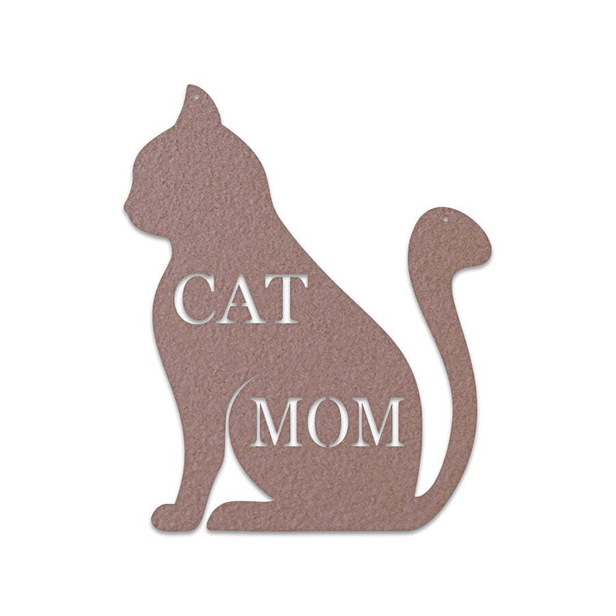 Metal Cat Decor - Cat Mom Sign | Feline Home Decor & Cat Wall Art Gift