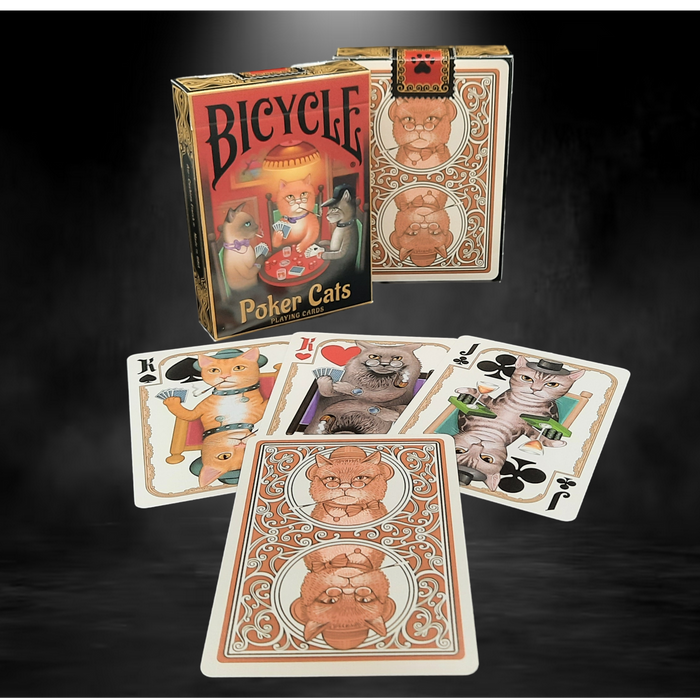 Bicycle Poker Cats V2 Playing Cards - Hand-Drawn Feline Artwork Deck