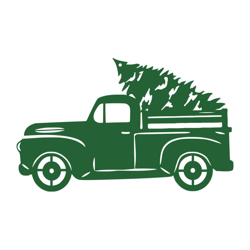 Christmas Tree Truck - Rustic Metal Wall Art | Powder Coated Outdoor Holiday Decor