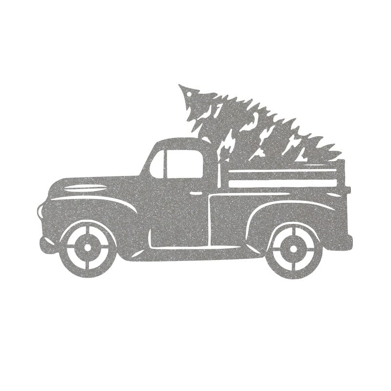 Christmas Tree Truck - Rustic Metal Wall Art | Powder Coated Outdoor Holiday Decor