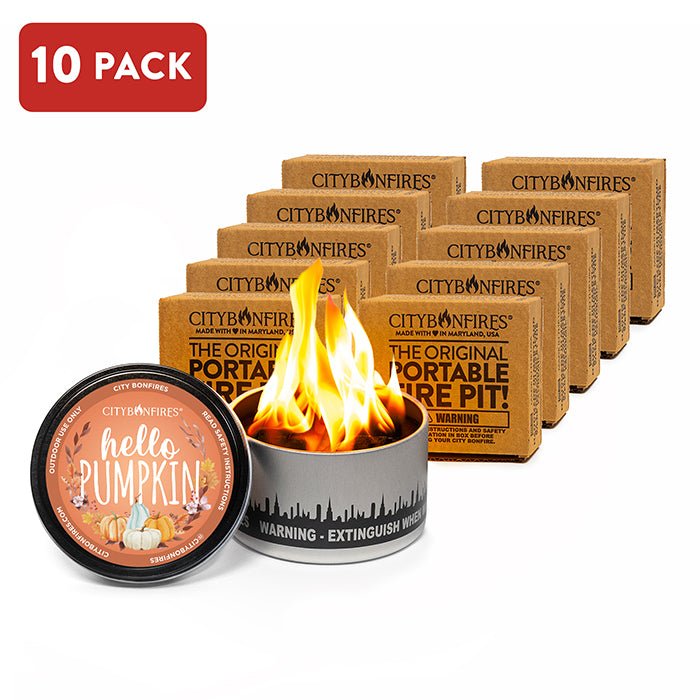 Maker ten-pack comparison image of Fall Edition bonfires
