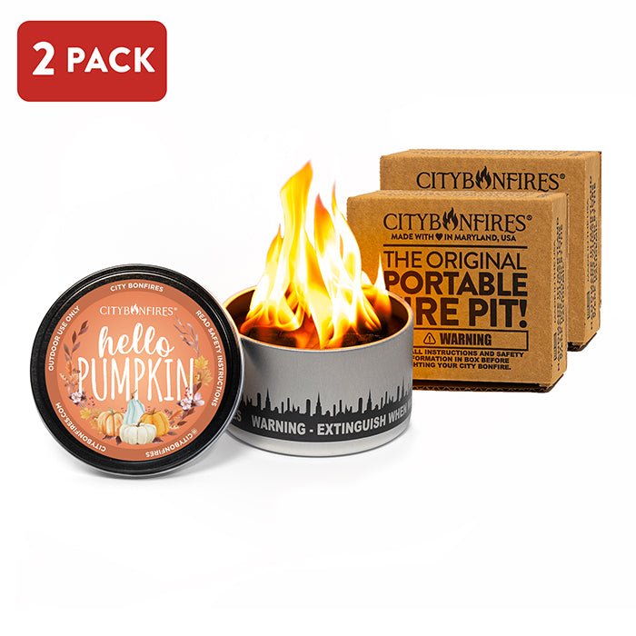 Maker two-pack comparison image of Fall Edition bonfires