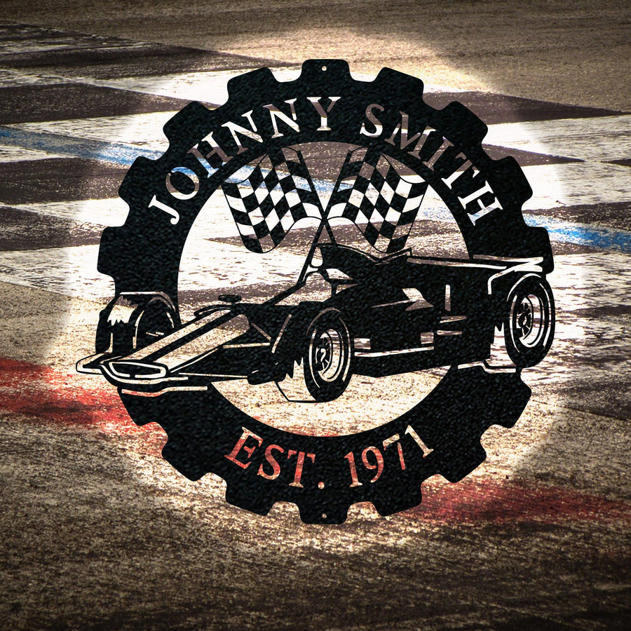 Classic Car Collection- Personalized Indy Car Metal Sign