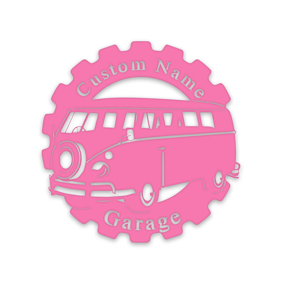 Classic Car- VW Bus in Gear- Personalized Metal Sign