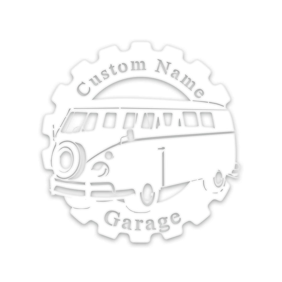 Classic Car- VW Bus in Gear- Personalized Metal Sign