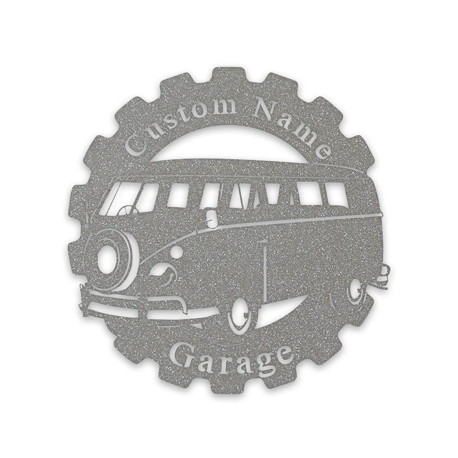 Classic Car- VW Bus in Gear- Personalized Metal Sign