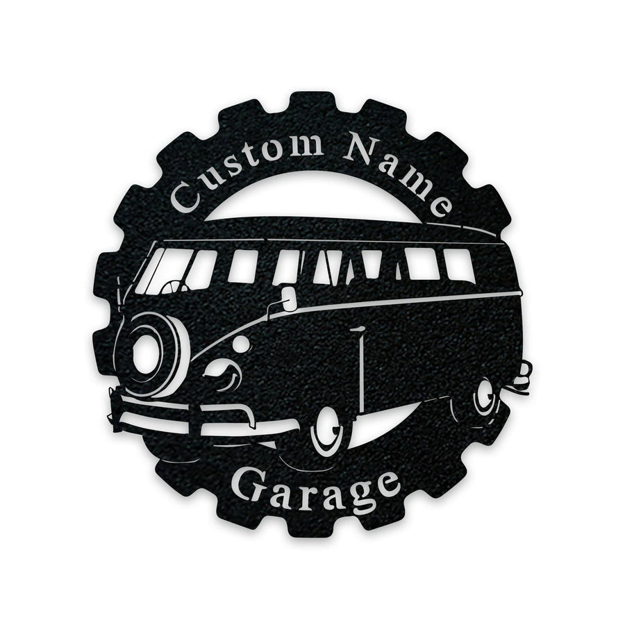 Classic Car- VW Bus in Gear- Personalized Metal Sign