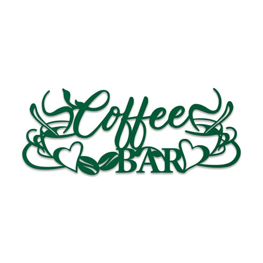 Coffee Bar with Mugs - Metal Sign - Monogram Metal Shop