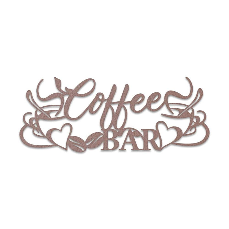 Coffee Bar with Mugs - Metal Sign - Monogram Metal Shop