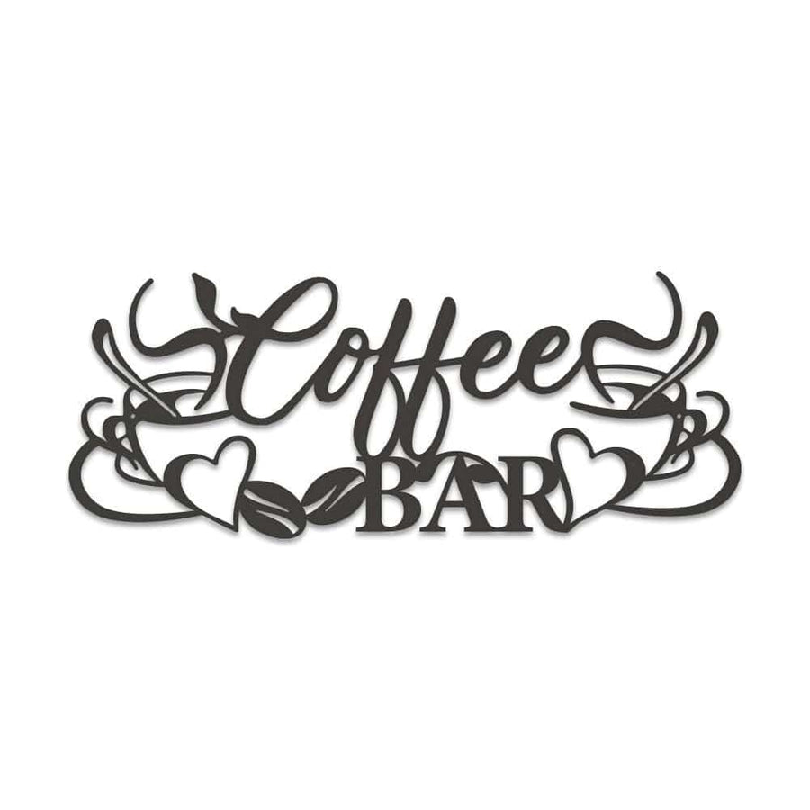 Coffee Bar with Mugs - Metal Sign - Monogram Metal Shop