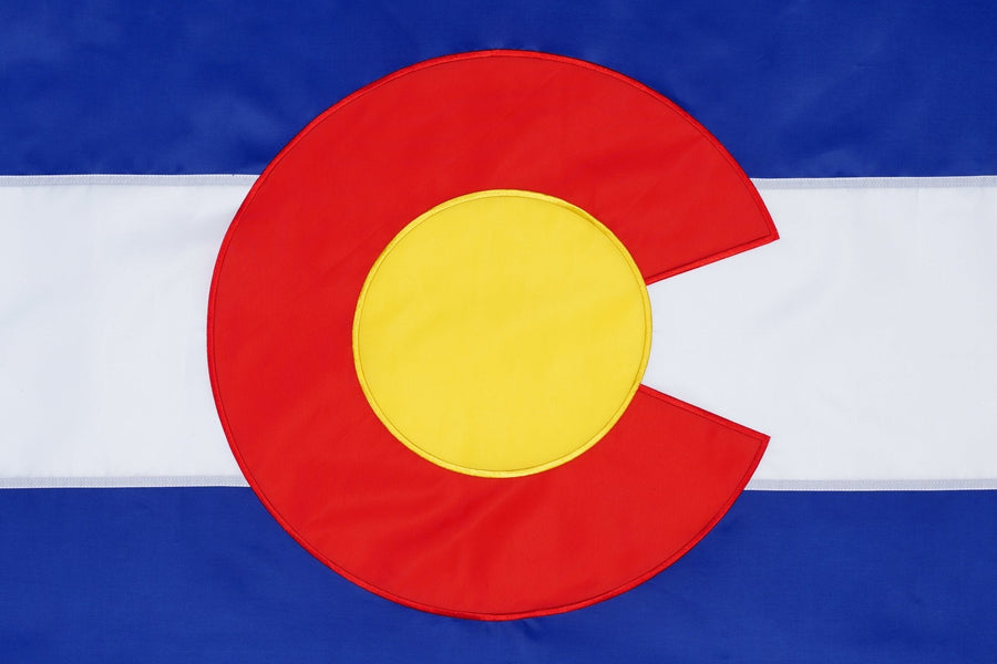 Colorado State Flag design and stitching in close-up
