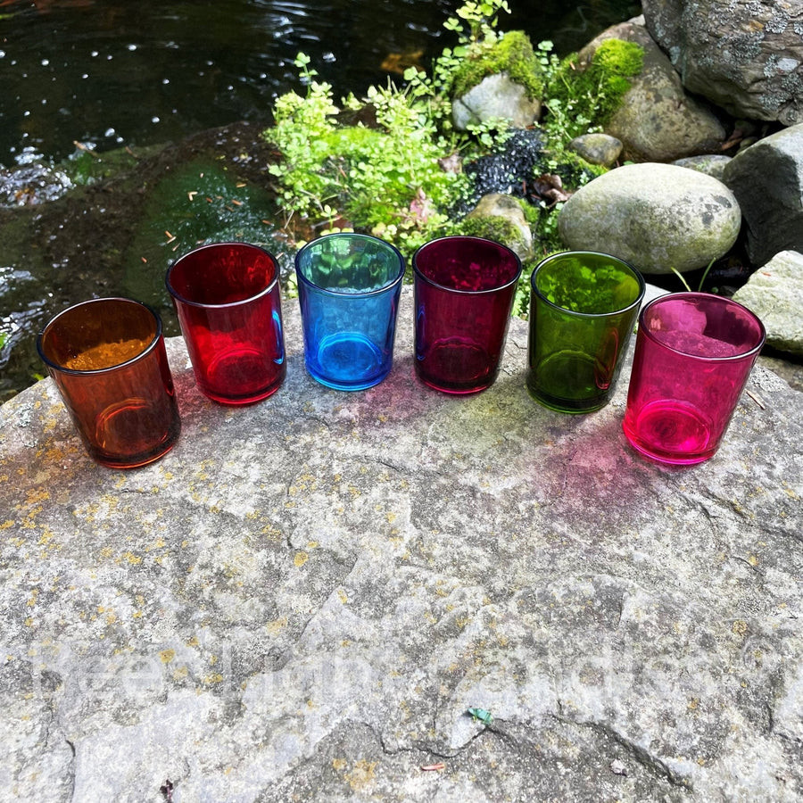 Colored Glass Votive Holders with or without Beeswax Candles