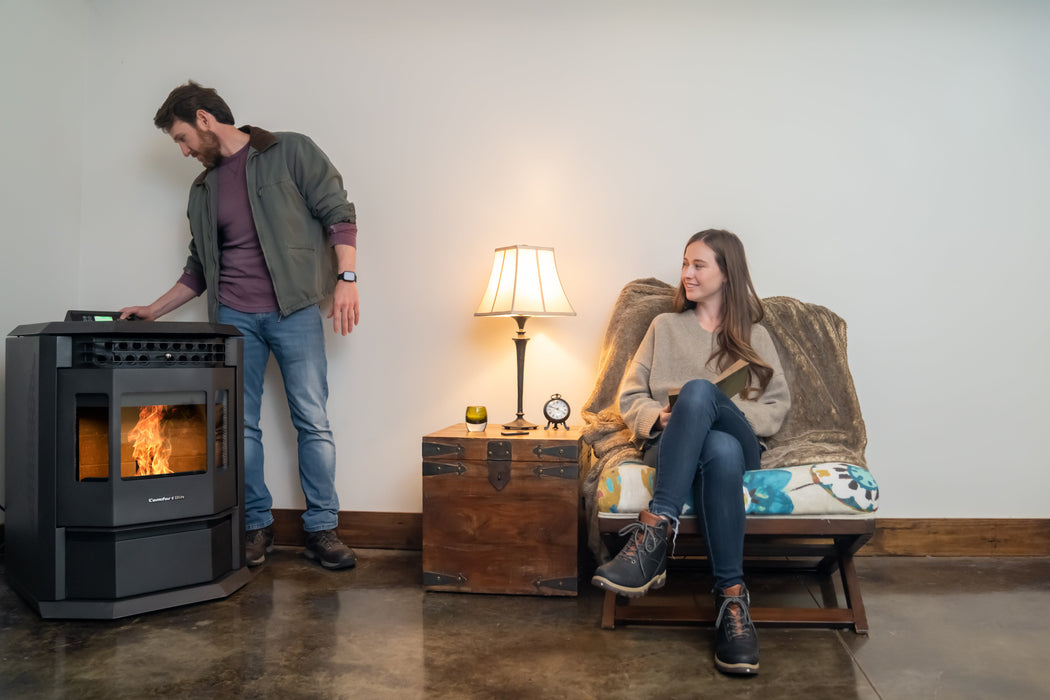 HP22 2,800 sq. ft. Pellet Stove with 55-lb Hopper in Black