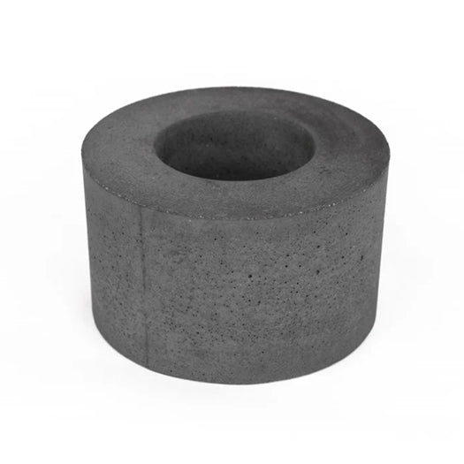 Dark gray cylinder concrete holder without a bonfire