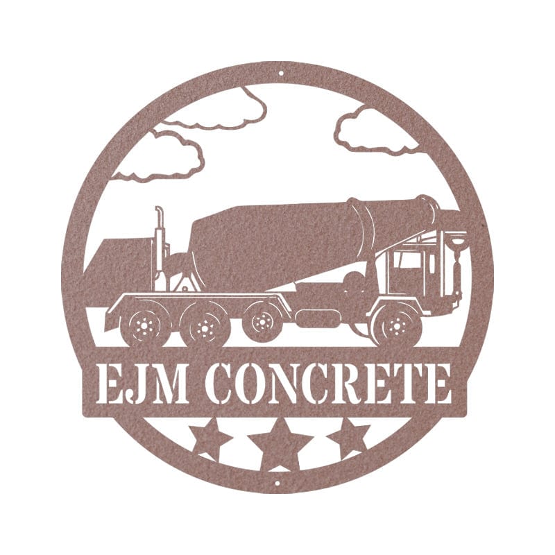Concrete Mixer Sign - Personalized Metal Wall Decor Gift | Construction Collection