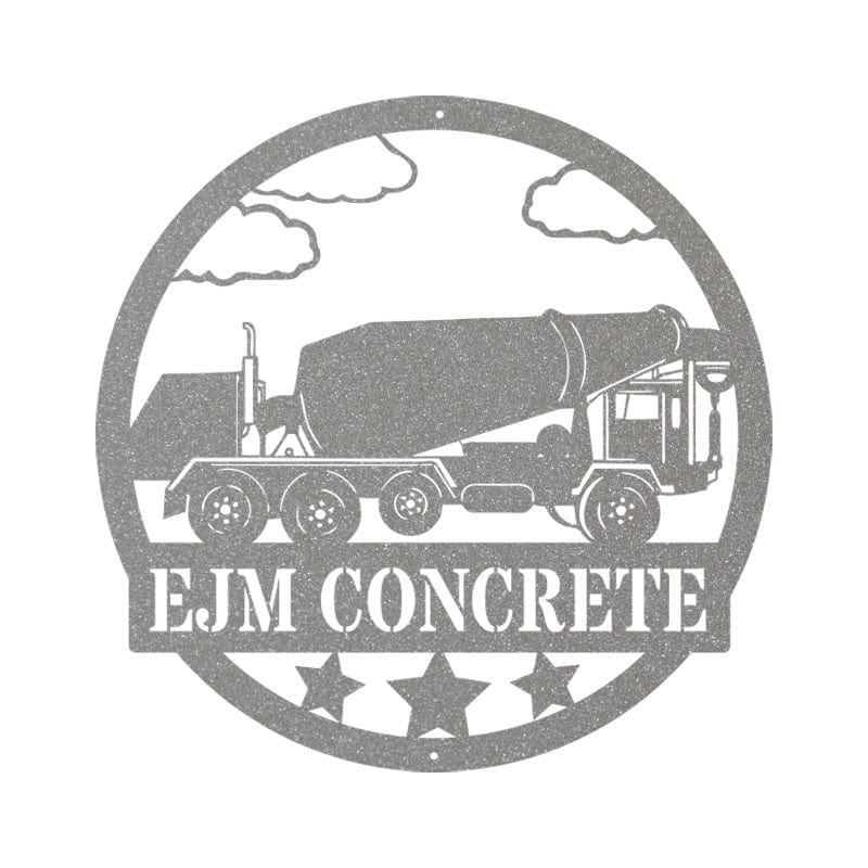 Concrete Mixer Sign - Personalized Metal Wall Decor Gift | Construction Collection