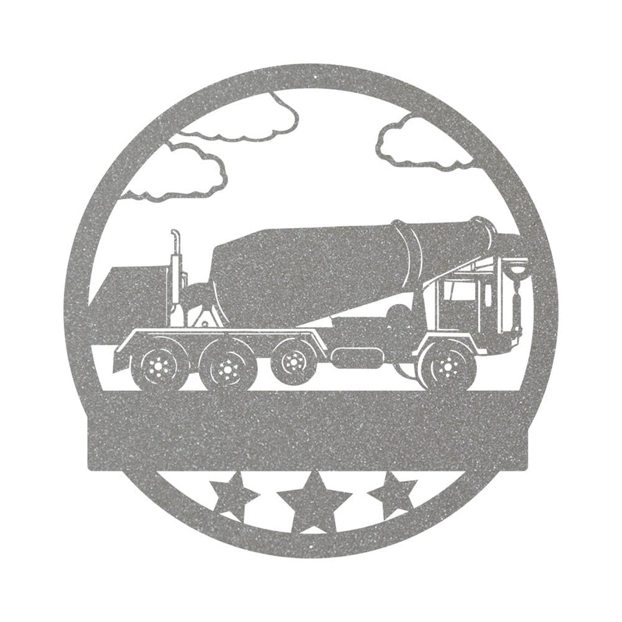Concrete Mixer Sign - Personalized Metal Wall Decor Gift | Construction Collection