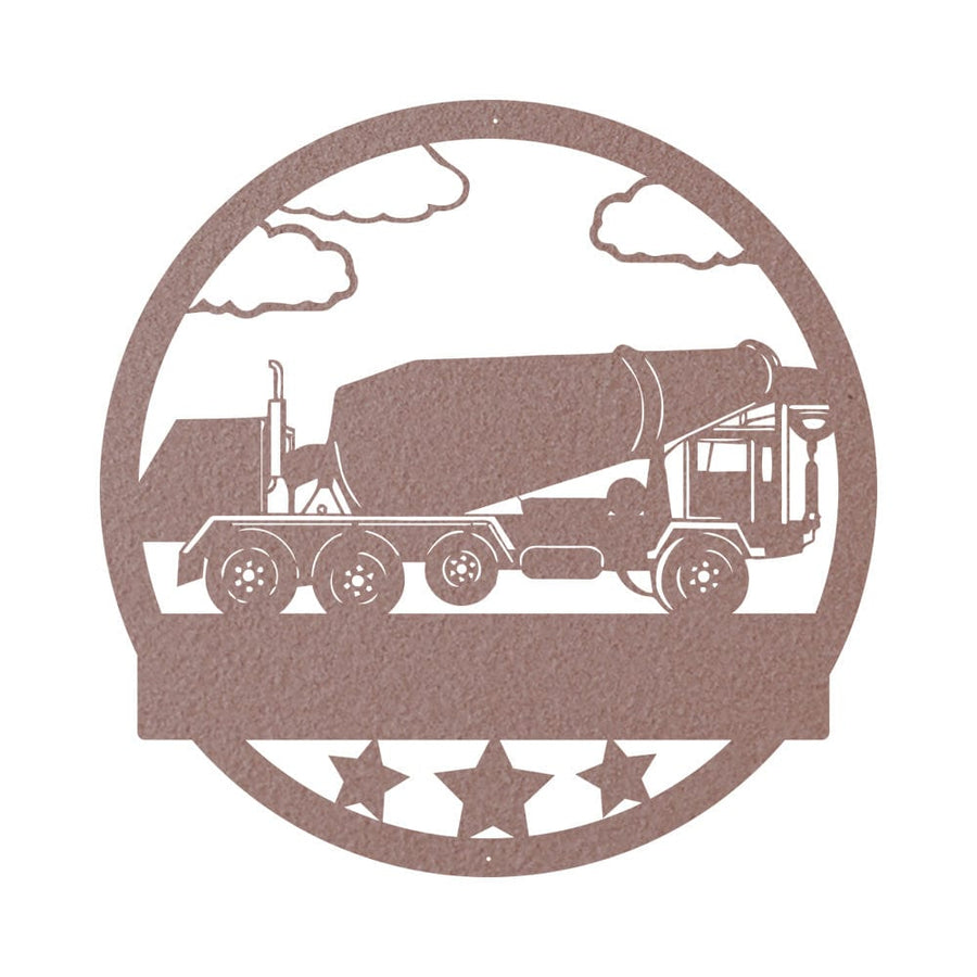 Concrete Mixer Sign - Personalized Metal Wall Decor Gift | Construction Collection