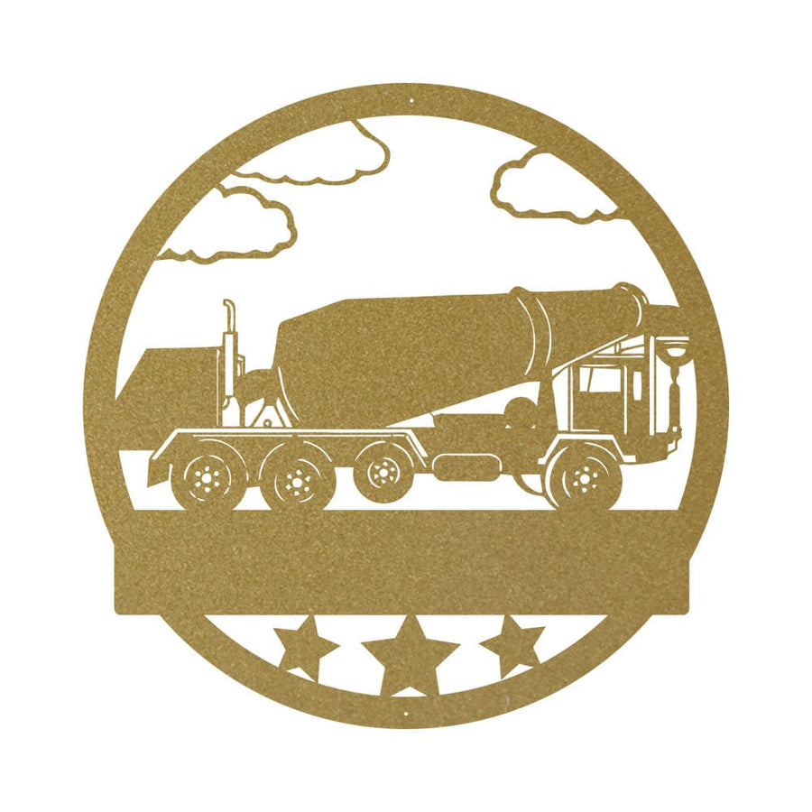 Concrete Mixer Sign - Personalized Metal Wall Decor Gift | Construction Collection