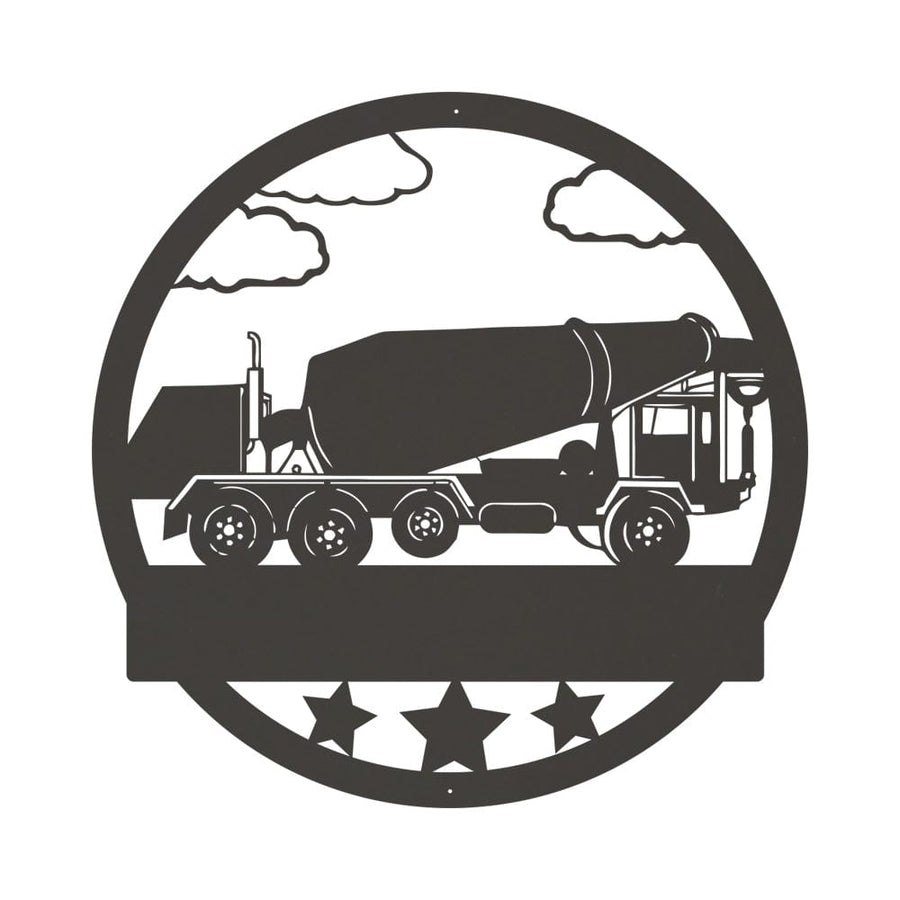 Concrete Mixer Sign - Personalized Metal Wall Decor Gift | Construction Collection