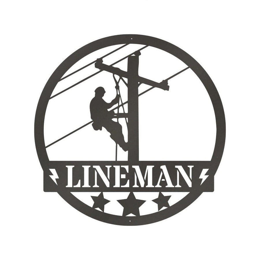 Lineman Metal Sign - Custom Personalized Electric Line Worker Gift | Durable Powder Coated