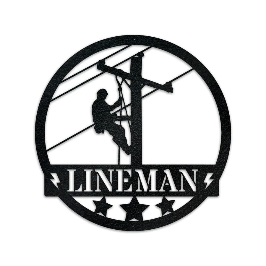 Lineman Metal Sign - Custom Personalized Electric Line Worker Gift | Durable Powder Coated