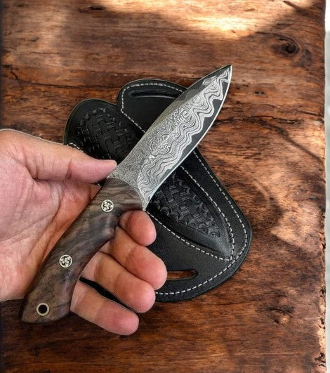 Handmade Cowboy Knife and Sheath Set – Walnut Handle