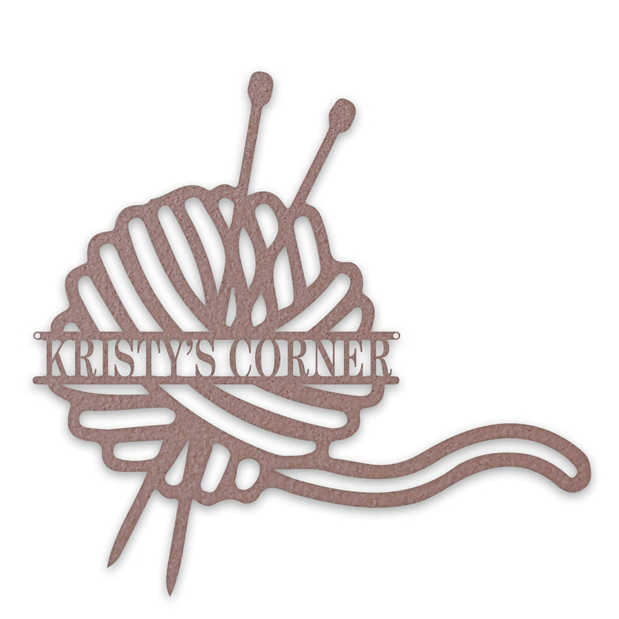 Craft Room -Yarn and Knitting Needles Personalized metal sign