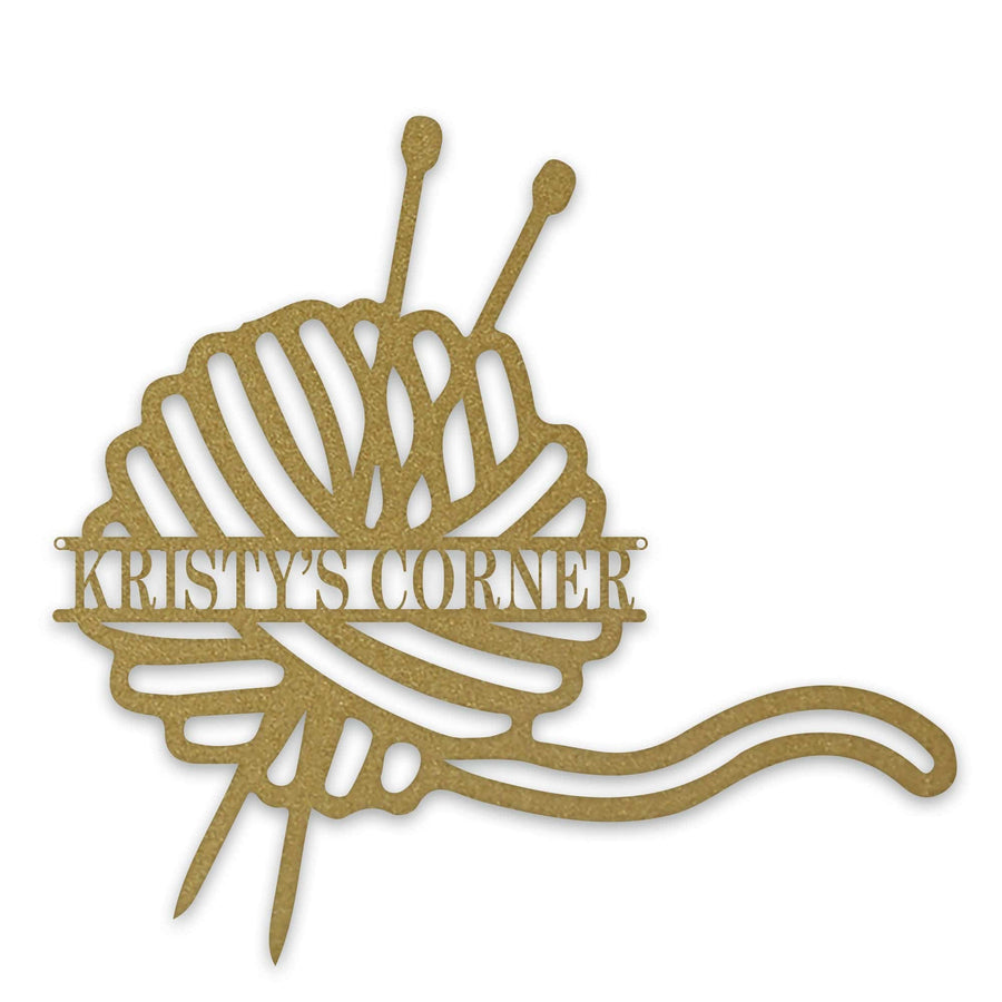 Craft Room -Yarn and Knitting Needles Personalized metal sign