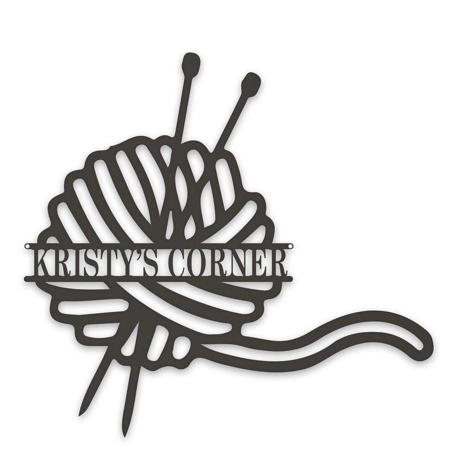 Craft Room -Yarn and Knitting Needles Personalized metal sign