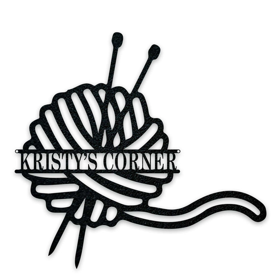 Craft Room -Yarn and Knitting Needles Personalized metal sign