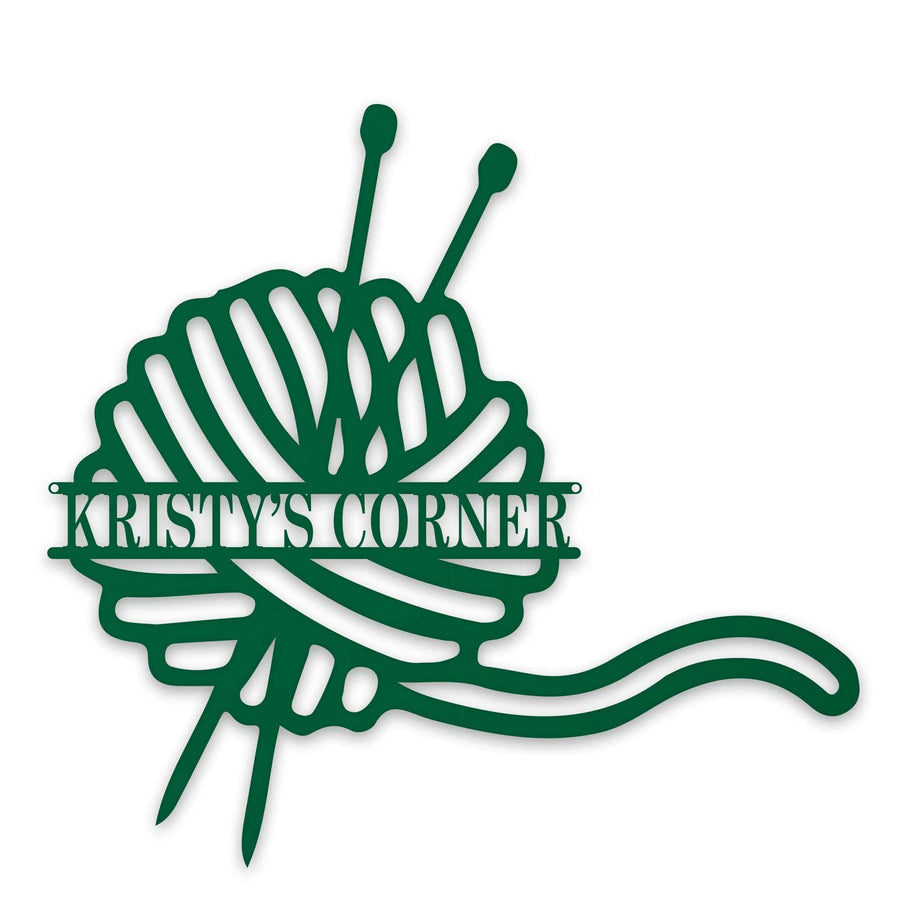 Craft Room -Yarn and Knitting Needles Personalized metal sign