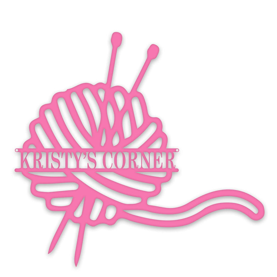 Craft Room -Yarn and Knitting Needles Personalized metal sign