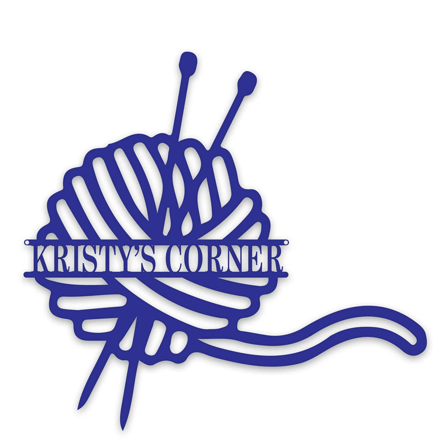 Craft Room -Yarn and Knitting Needles Personalized metal sign