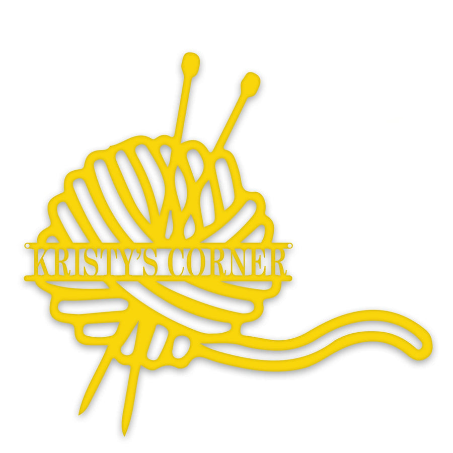 Craft Room -Yarn and Knitting Needles Personalized metal sign