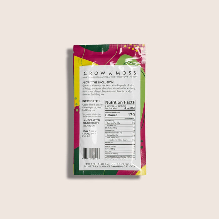 Crow & Moss Chocolate - Earl Grey Tea Chocolate Bar 67% - Case of 15 - Inclusion Dark Chocolate Bar | Delivery near me in ... Farm2Me #url#
