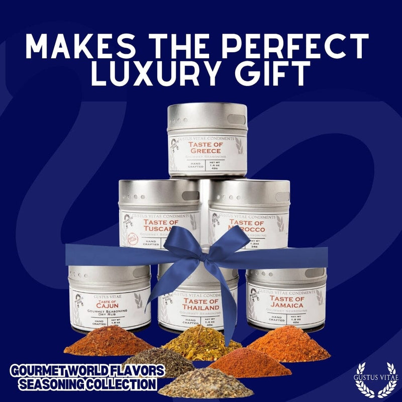 Cuisines of the World Gourmet Seasonings Collection - 6 Tins Collections & Gift Sets Gustus Vitae