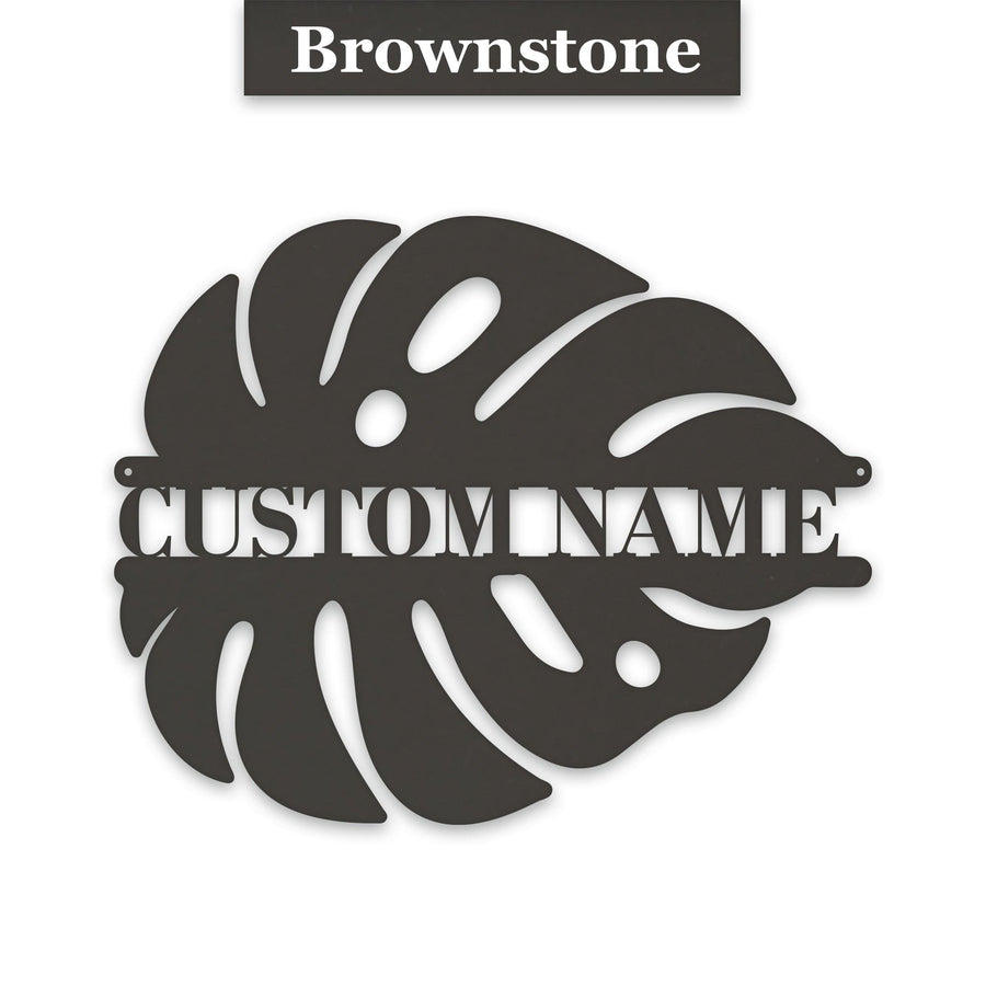 Customizable Single Split Monstera Leaf Metal Sign