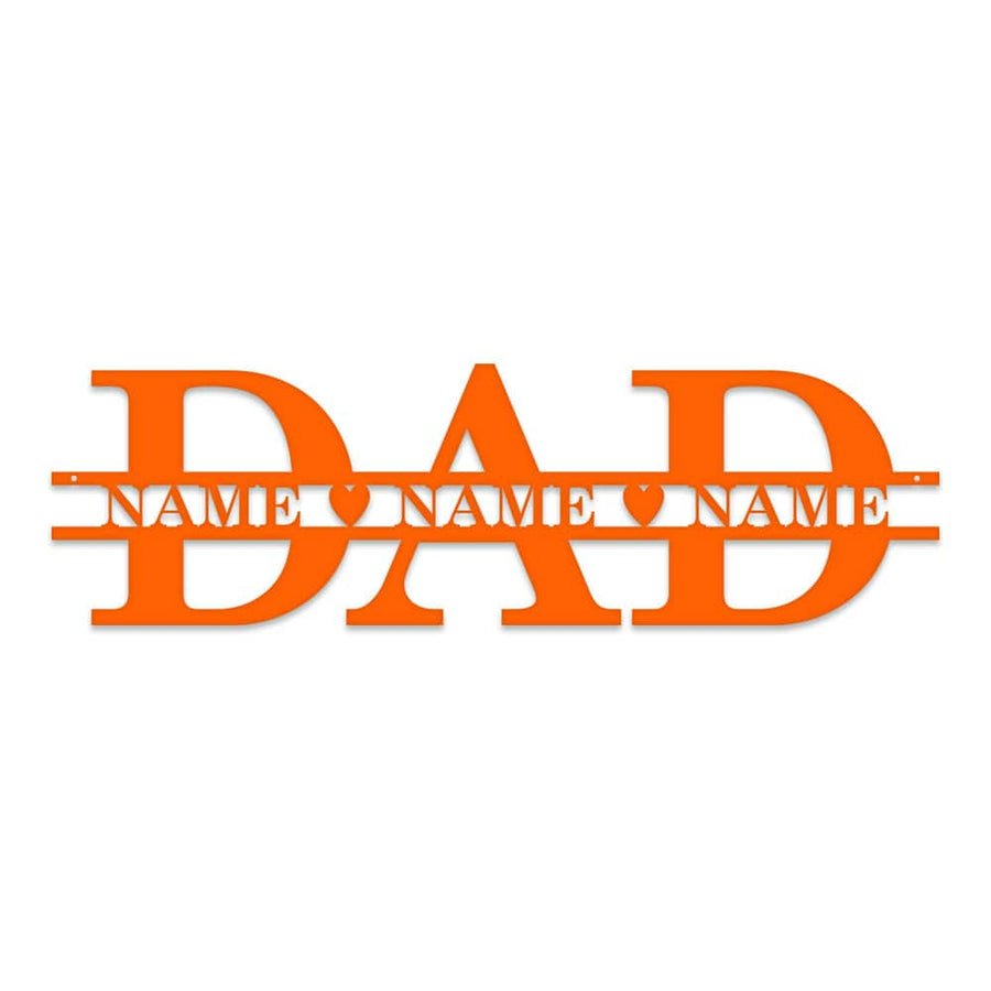 Dad & Family Names Custom Metal Sign