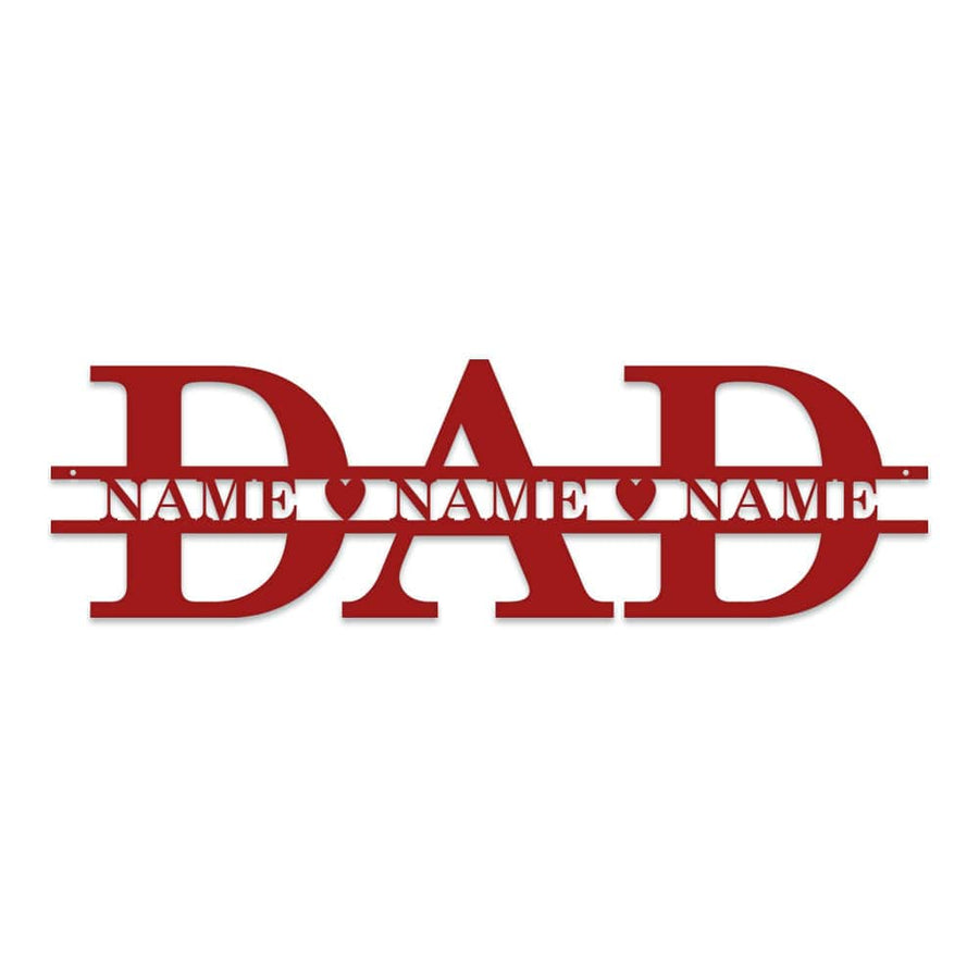 Dad & Family Names Custom Metal Sign