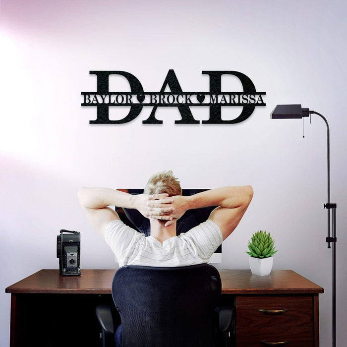 Dad & Family Names Custom Metal Sign