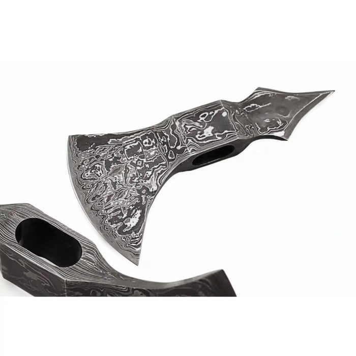 Hand-Forged Damascus Spike Poll Axe Head