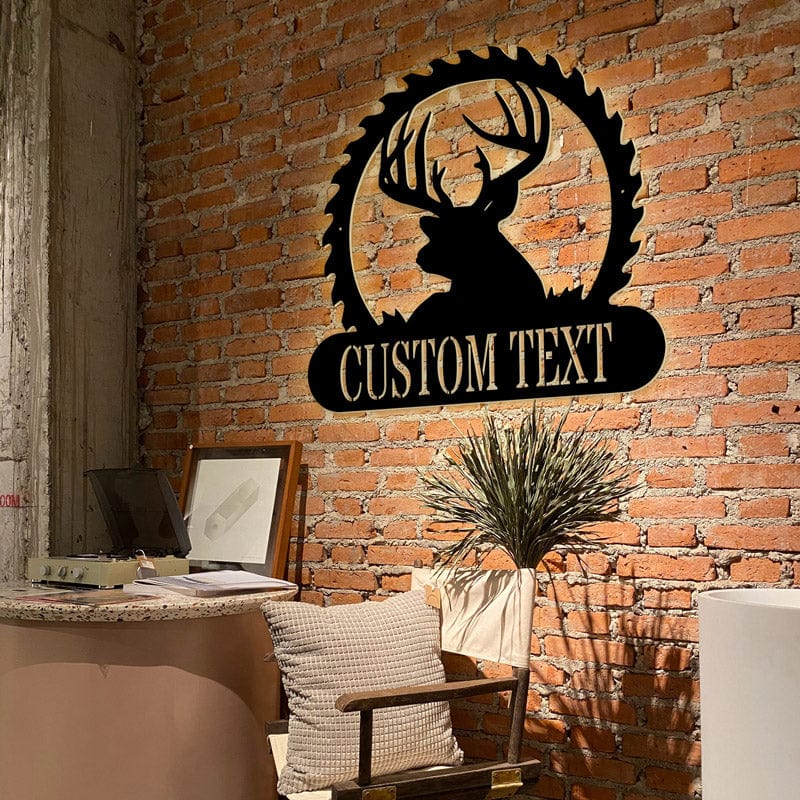 Deer Sawblade Name Monogram
