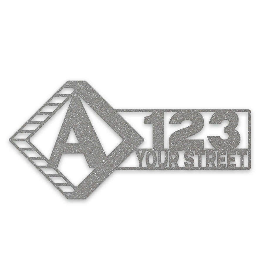 Diamond Split Address Personalized Metal Sign